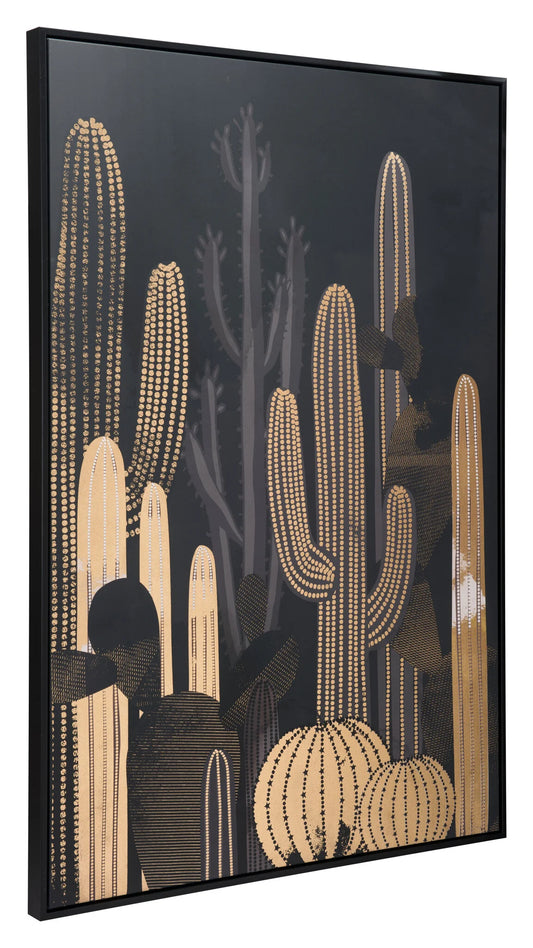 Golden Cactus Wall Art